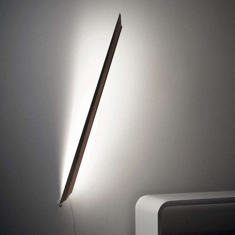 Applique murale LED Schegge en aluminium, marron, hauteur 160 cm