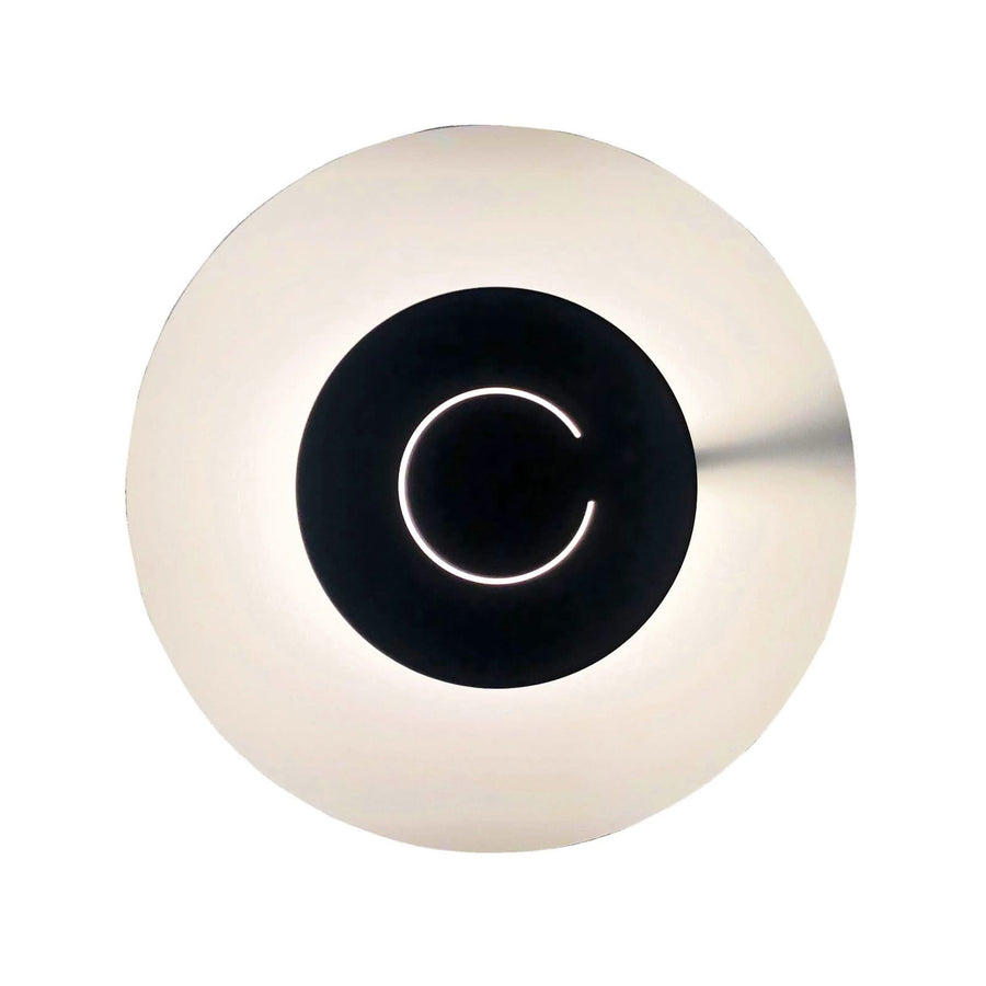 Applique murale LED DoppioZero en acier, blanc et noir, Ø 30 cm