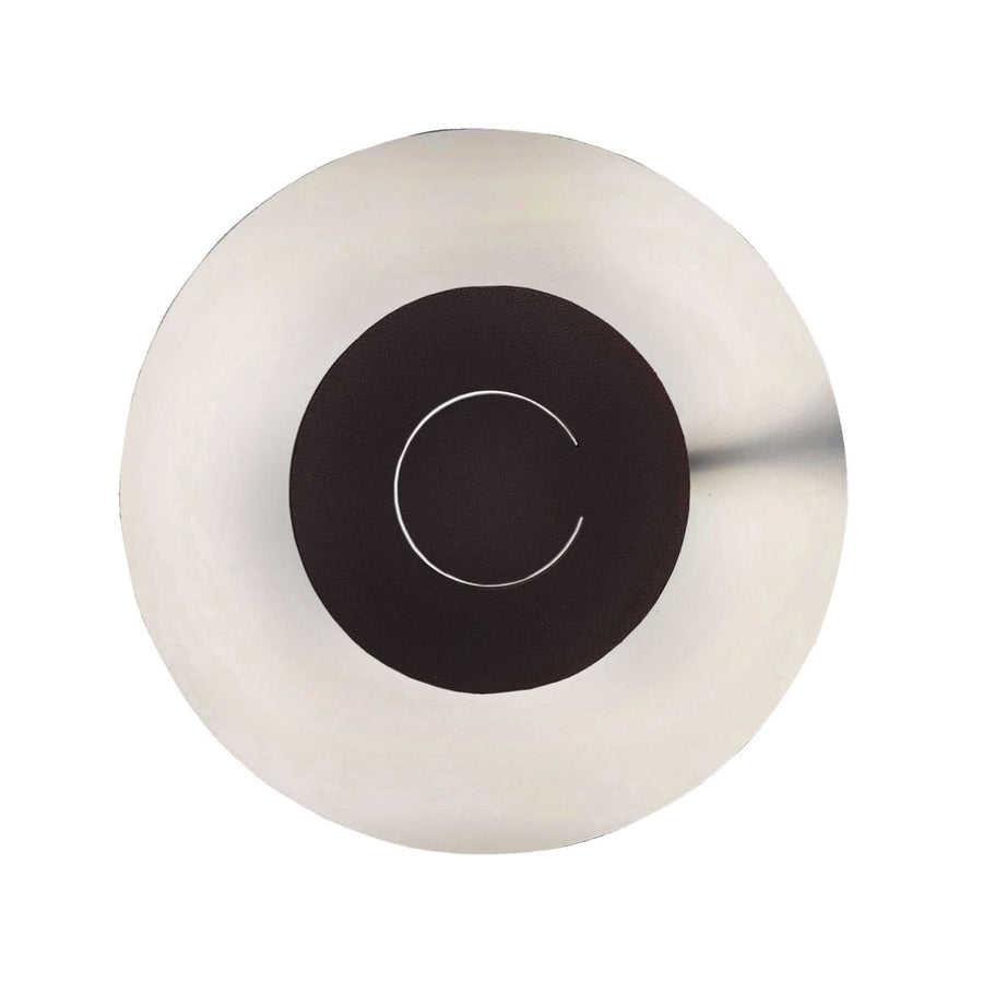 Applique murale LED DoppioZero en acier, blanc et marron foncé, Ø 30 cm