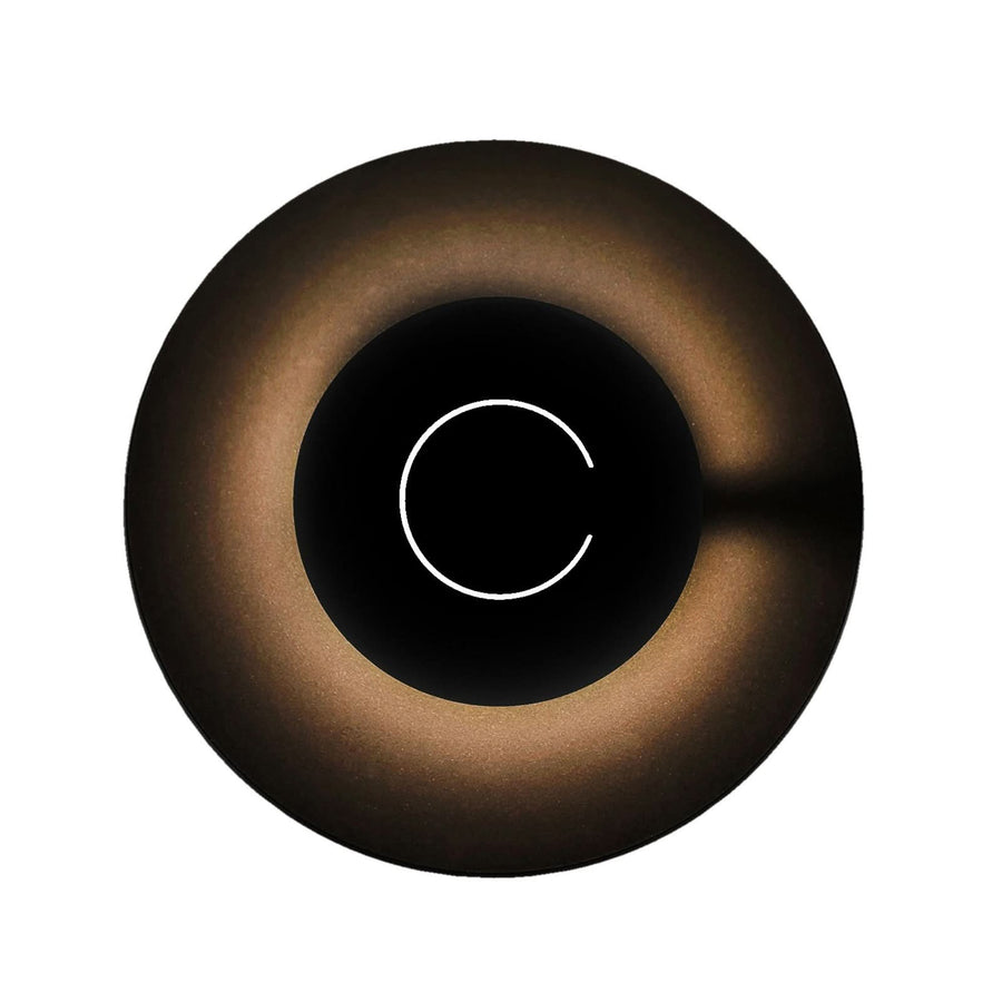 Applique murale LED DoppioZero en acier, marron foncé et noir mat, Ø 30 cm