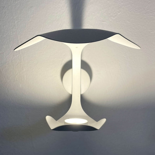 Applique murale LED Le Gigine en acier, blanc, hauteur 16 cm
