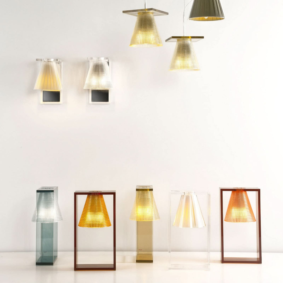Applique murale Light-Air, ambre, hauteur 21 cm