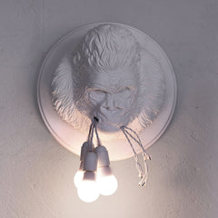 Applique murale Ugo Rilla en céramique, blanc mat, 3 lumières, Ø 41,5 cm