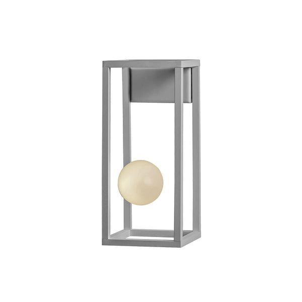 Applique d'extérieur LED Abachina 1 IP44 en verre, blanc, hauteur 32 cm, IP44