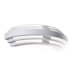 Applique murale Stiegel en céramique, blanc, hauteur 8 cm, 60 W, largeur 30 cm