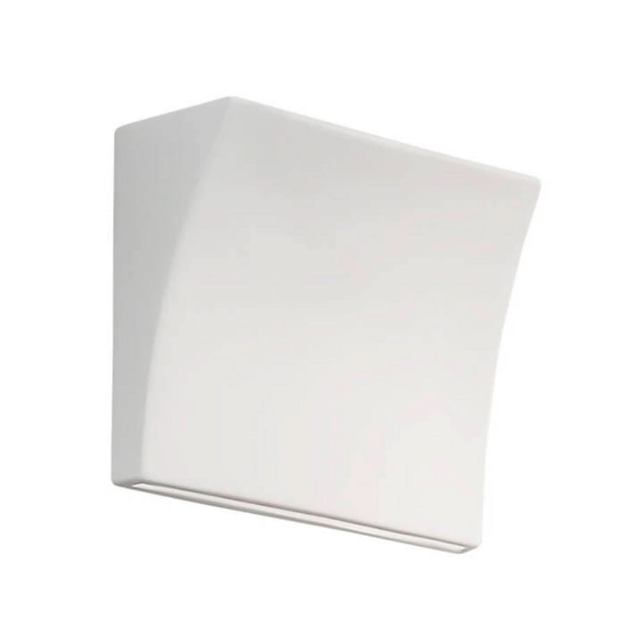 Applique murale Delon en céramique, blanc, hauteur 17 cm