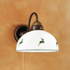 Applique murale Nonna en verre, laiton ancien et vert, hauteur 20 cm, 75 W, largeur 20 cm