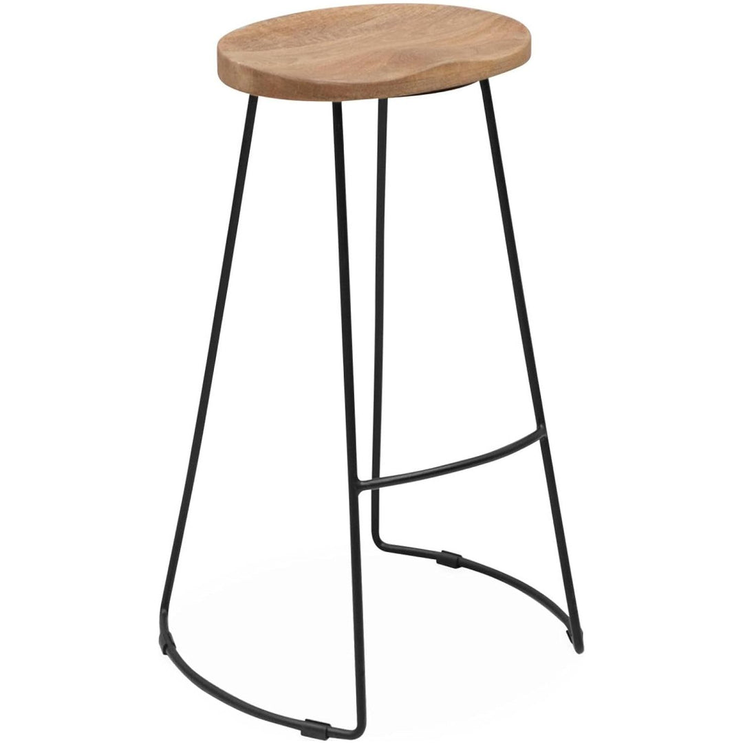 Alice'S Home - Lot De 2 Tabourets De Bar Bois De Manguier Naturel Et Acier. Avec Repose Pieds. 75Cm | Designix - Amazon    - https://designix.fr/