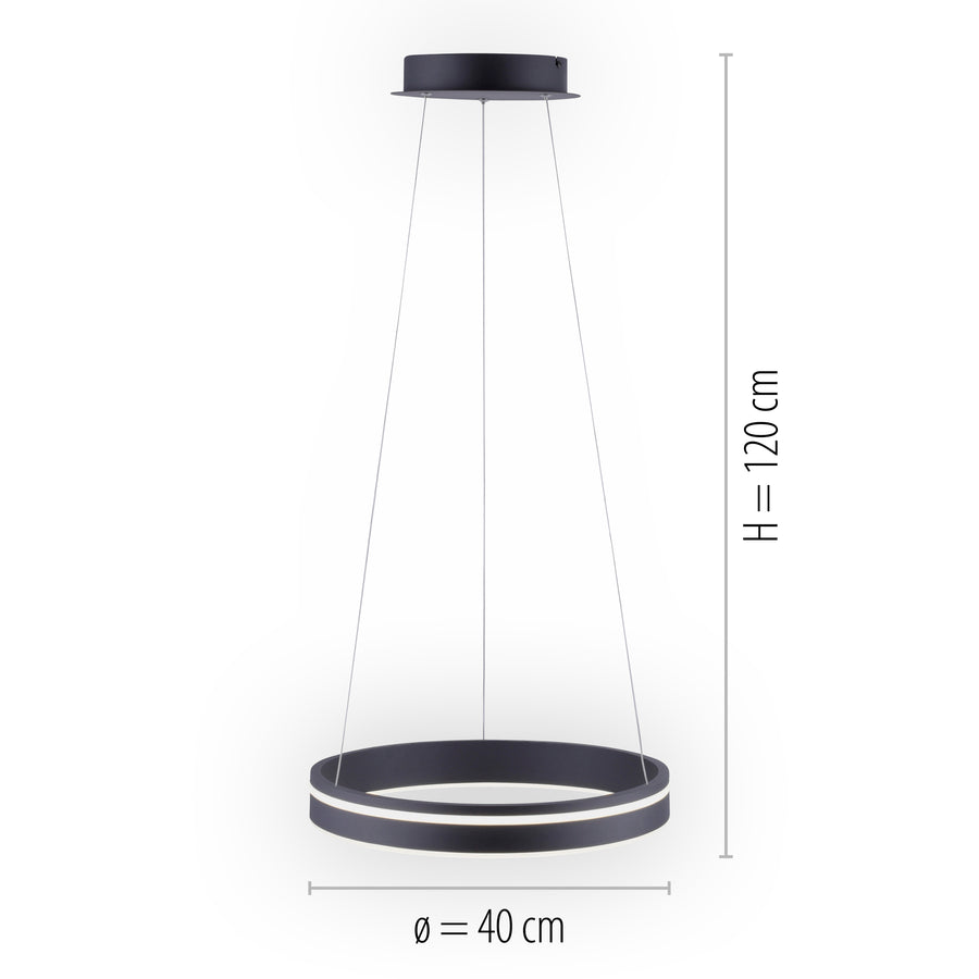 Suspension Q-Vito anthracite, L 40 cm