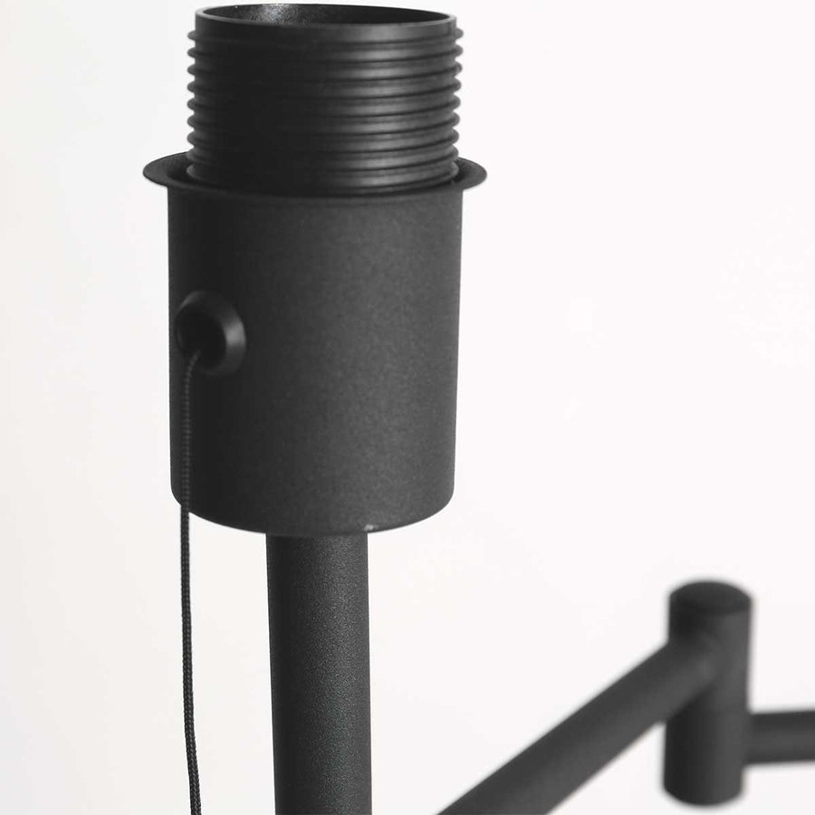 Lampadaire FloraWave noir, abat-jour crème clair Ø30 cm