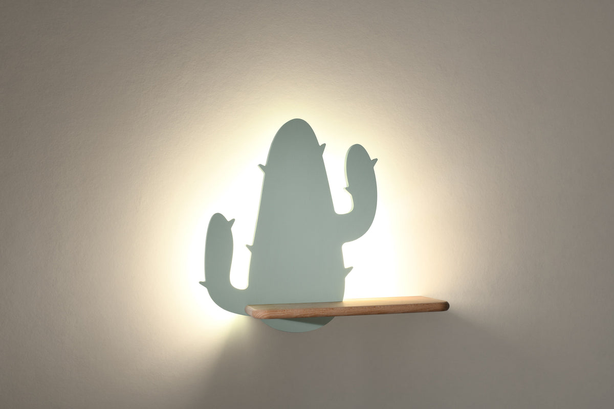 Applique murale LED Cactus 2 pour chambre d'enfant verte, bois, 4 W