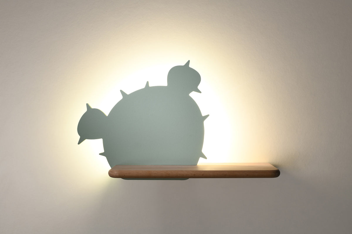 Applique murale LED Cactus 3 pour chambre d'enfant, bois