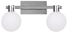Applique murale Maldus 2 lumières chromée et blanche, verre