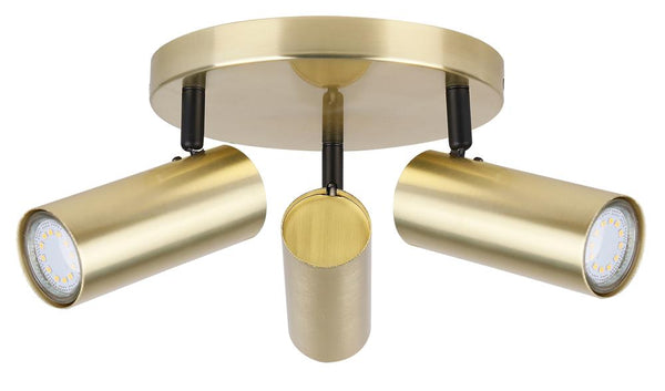 Plafonnier Colly 3 lumières laiton, L 37 cm