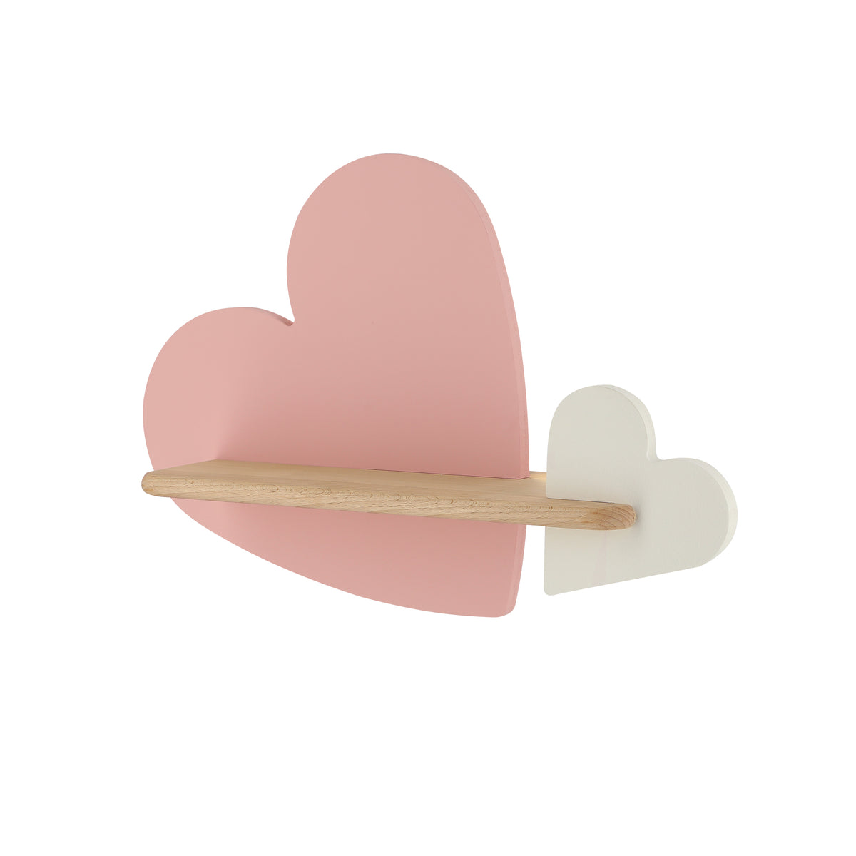 Applique murale LED Heart pour chambre d'enfant blanche, bois