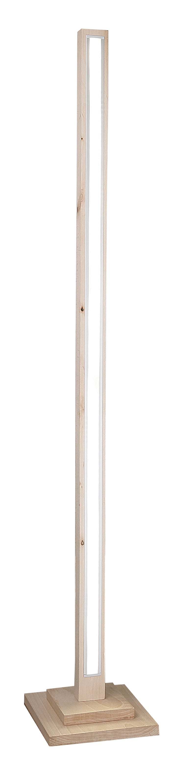 Lampadaire LED Alset bois et argenté