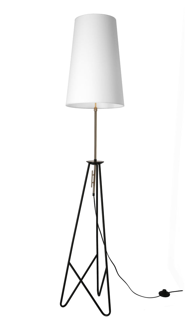 Lampadaire Taflo doré, tissu
