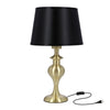Lampe à poser Prima dorée, tissu