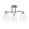 Plafonnier Prego 3 lumières chromé et transparent, verre