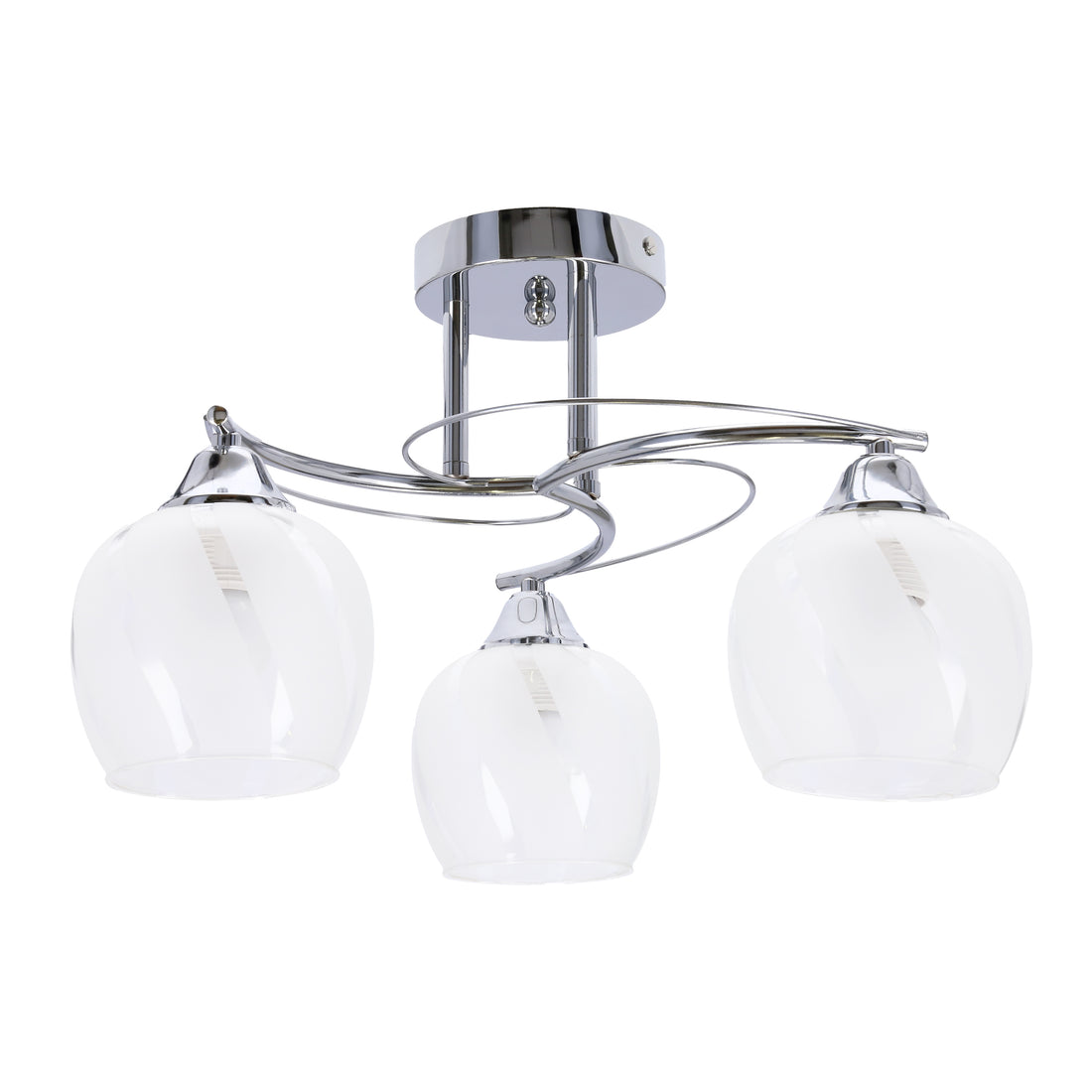 Plafonnier Prego 3 lumières chromé et transparent, verre