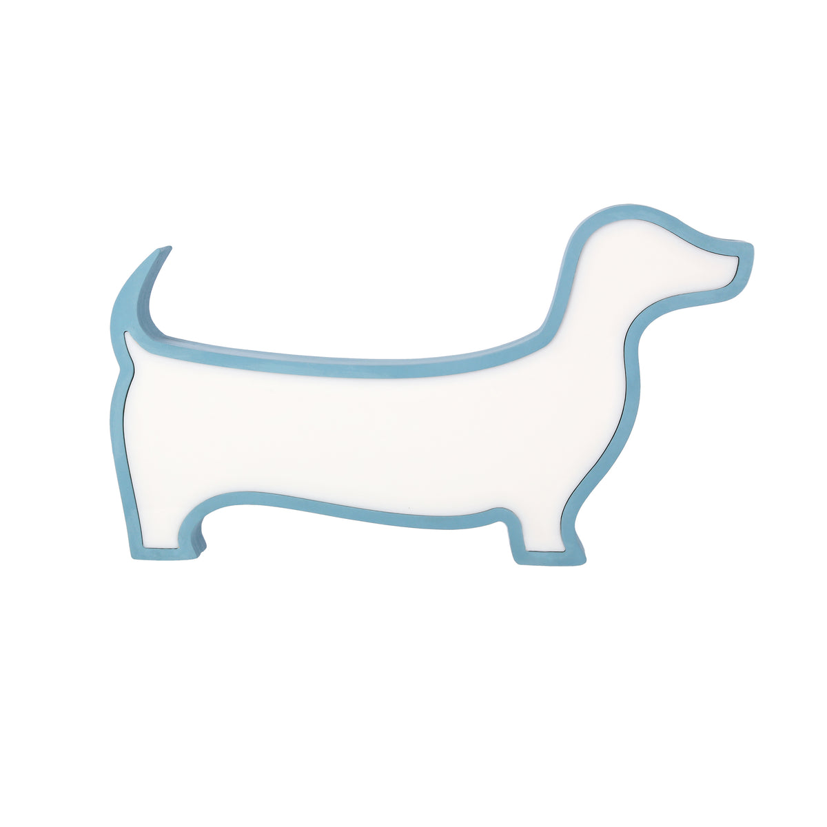 Silhouette de chien allongé vue de profil sur fond blanc détouré