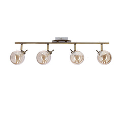 Plafonnier Lentini 4 lumières ambré, verre