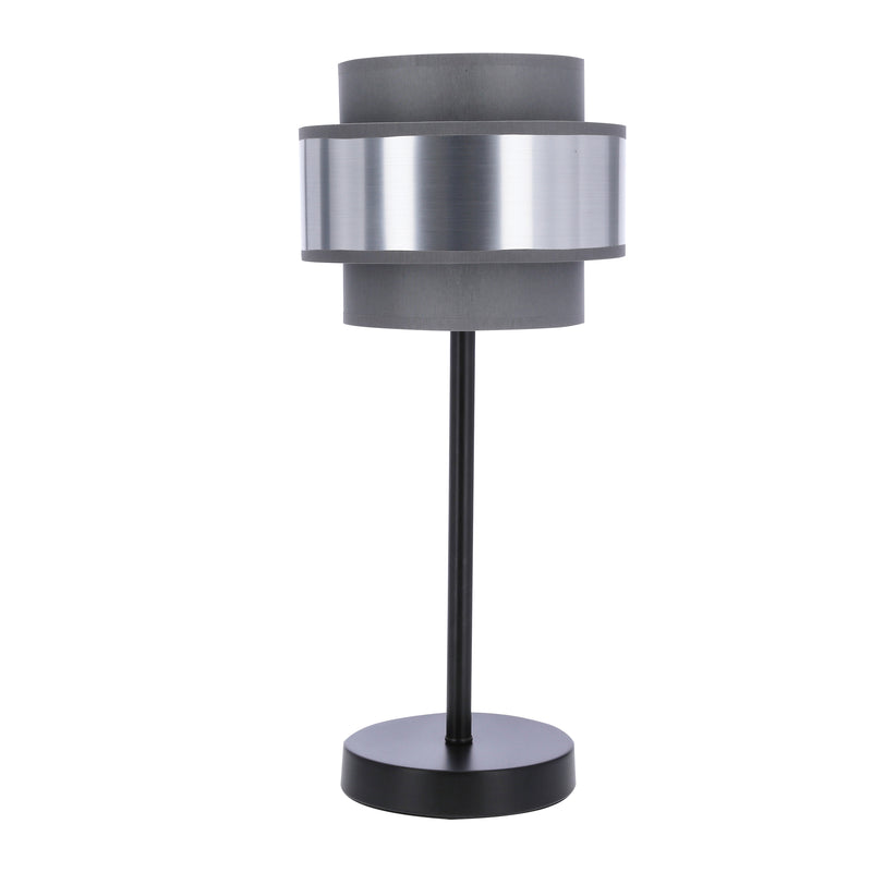 Lampe à poser Hare argentée, tissu