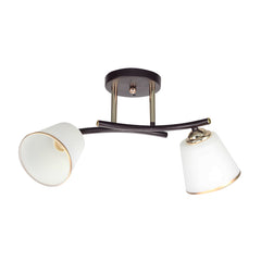 Plafonnier Greco 2 lumières noir et doré, verre