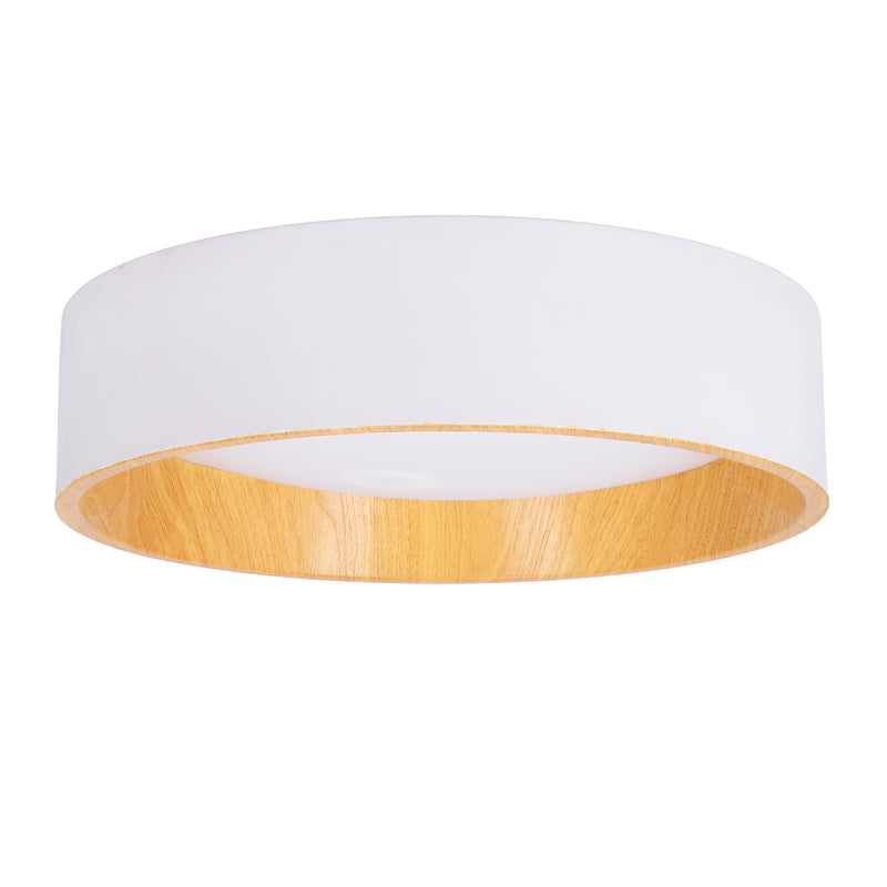 Plafonnier LED Lazio blanc et bois