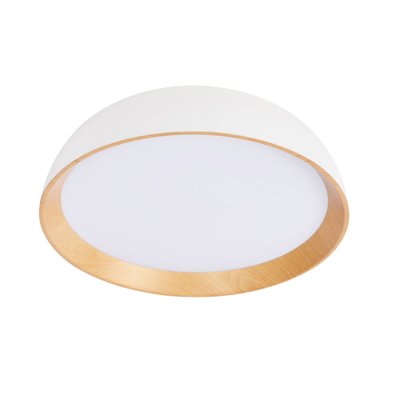 Plafonnier LED Calabria blanc et bois