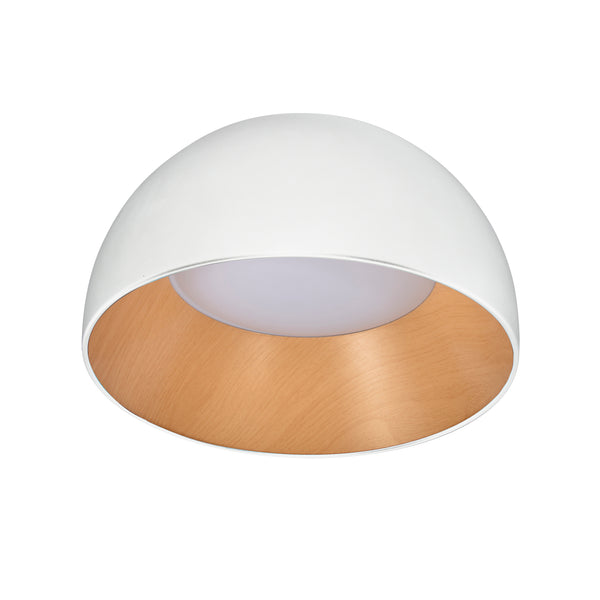 Plafonnier LED Liguria blanc et bois