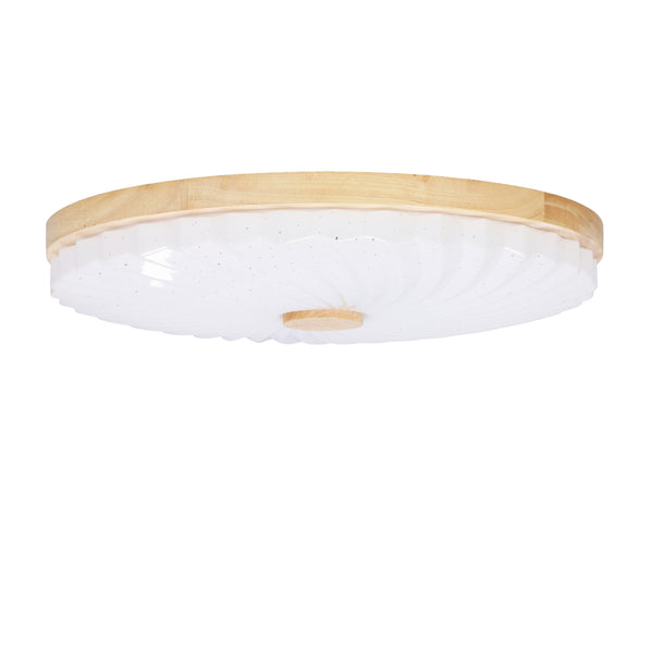 Plafonnier LED Lemo blanc et bois