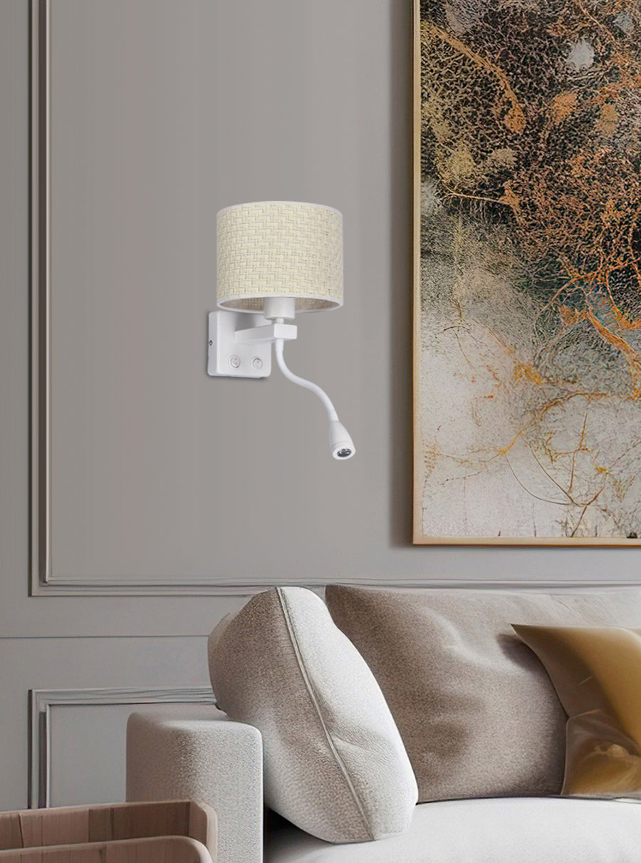 Applique murale LED Polo blanche, tissu (réf. 21-27665)