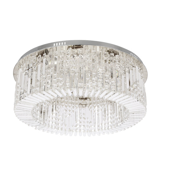 Plafonnier Maranga 10 lumières chromé, cristal