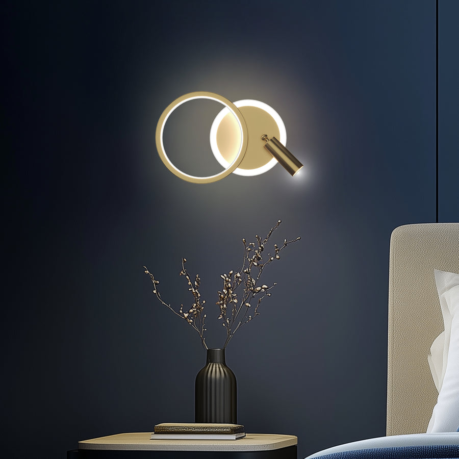 Applique murale LED Monet dorée, L 28 cm