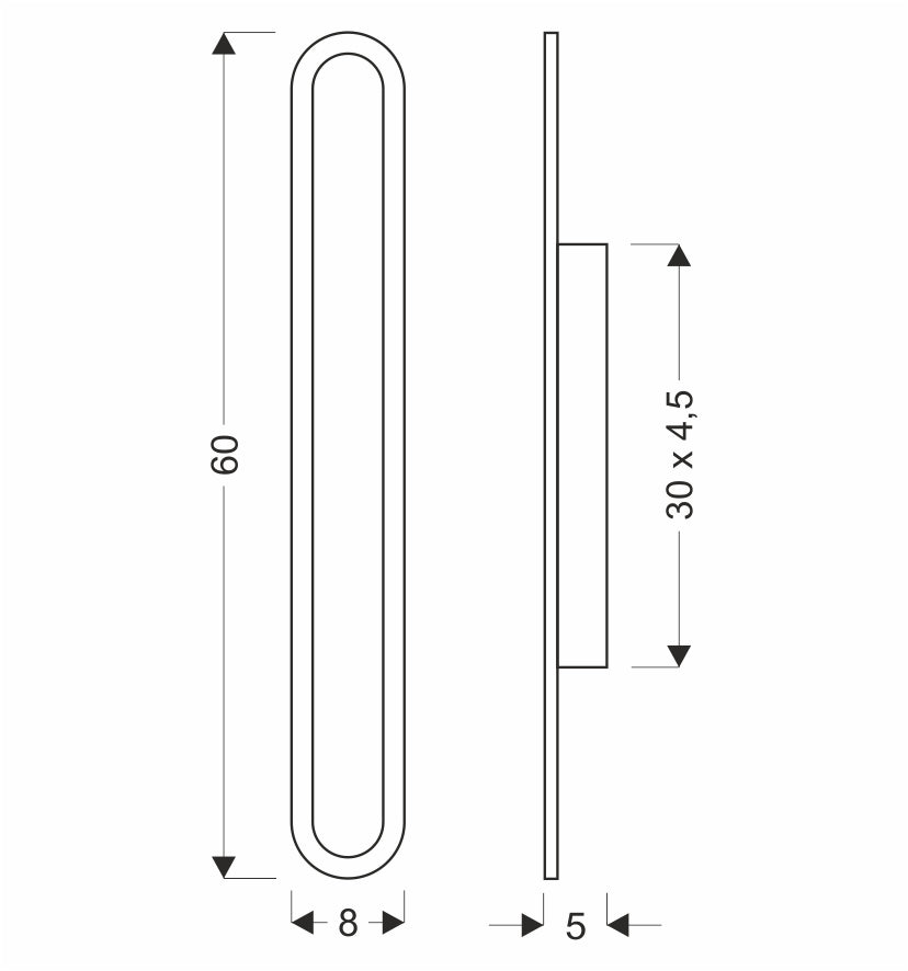 Applique extérieure LED Stick noire, IP65, L 60 cm