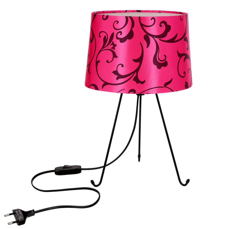 Lampe à poser Elva rose, tissu
