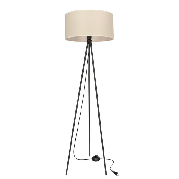 Lampadaire Shanti noir, tissu (réf. 51-38760)