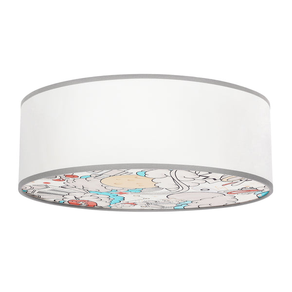 Plafonnier Kiddy 2 lumières blanc, tissu (réf. 31-38869)