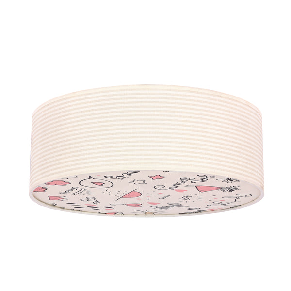 Plafonnier Kiddy 2 lumières blanc, tissu (réf. 31-38876)