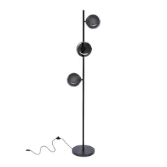 Lampadaire Kama 3 lumières noir, verre