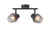 Plafonnier Mitura 2 lumières noir, verre