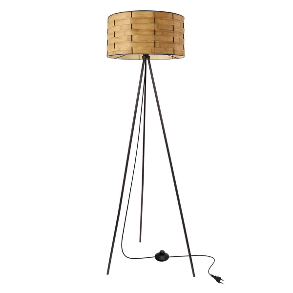 Lampadaire Fiana marron, tissu