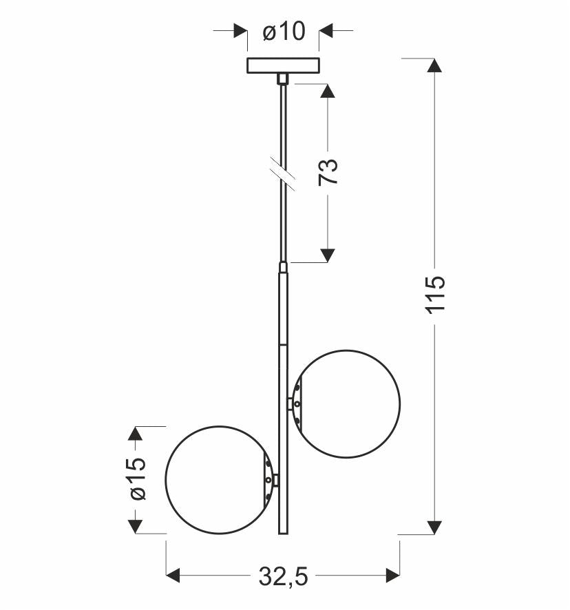 Suspension luminaire | Duo Dorée