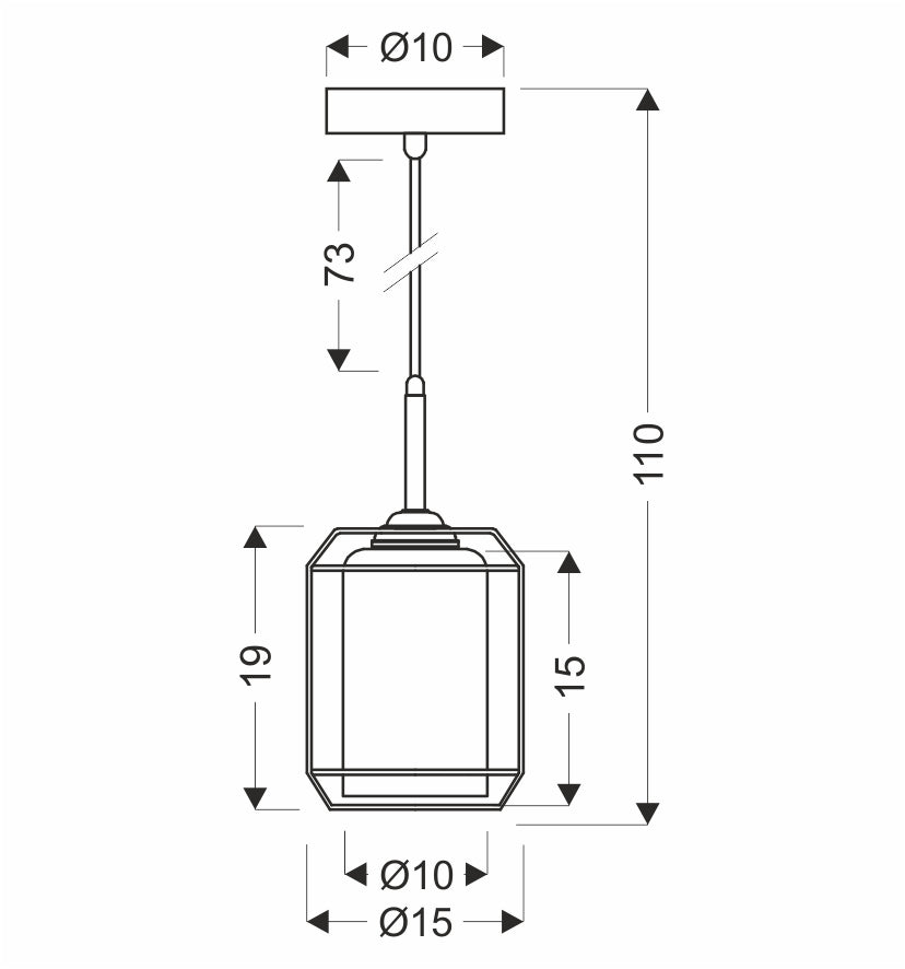 Suspension luminaire | Jonera Noire L 15 cm
