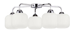Plafonnier Cromado 5 lumières argenté, verre