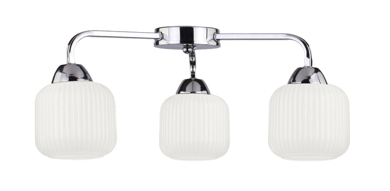 Plafonnier Cromado 3 lumières argenté, verre