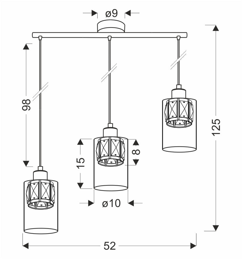 Suspension luminaire | Ducato Noire
