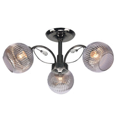 Plafonnier Cromat 3 lumières noir, verre