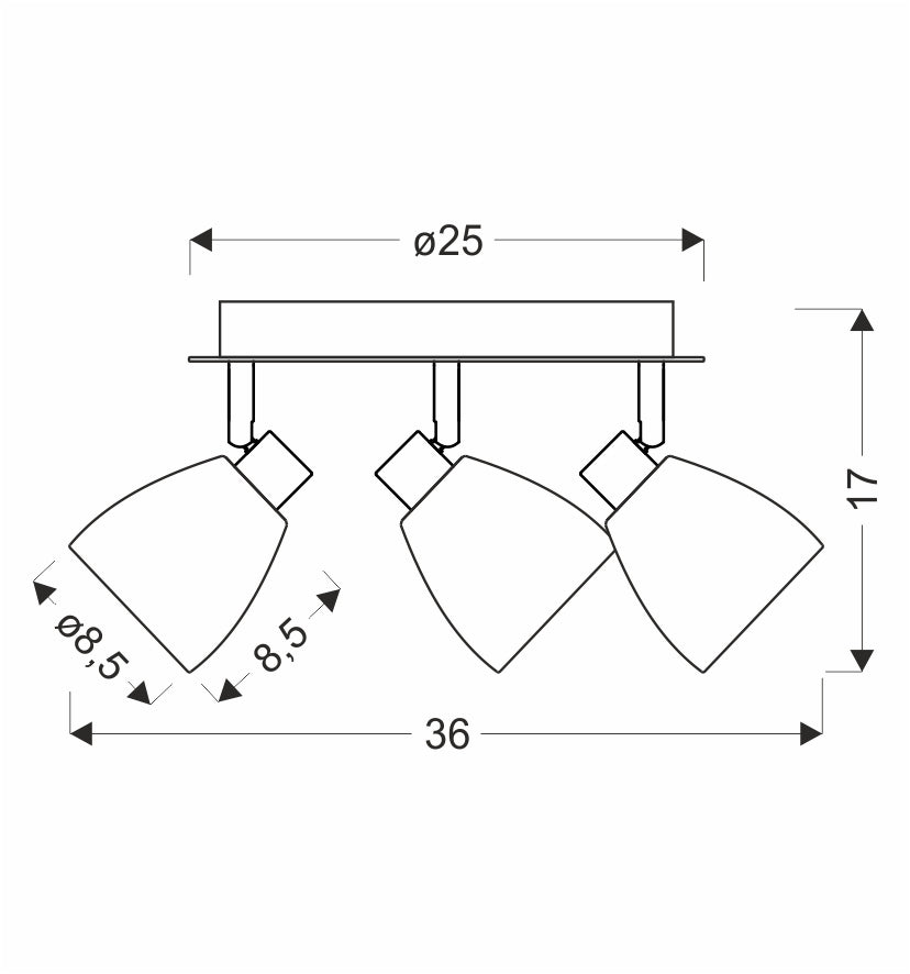 Luminaire plafonnier | Jeffrey L 36 cm